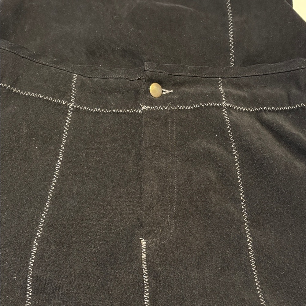Vintage Wild Cat Black Faux Suede Maxi Skirt SZ L Coachella
